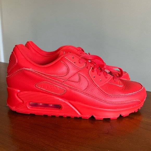 Nike Air Max 90 “Triple Red” DO7430 900 Custom By You Mens Size 8  No Box - Picture 4 of 9